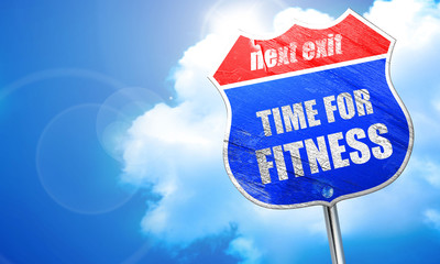 time for fitness, 3D rendering, blue street sign