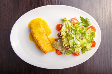 fillet of salmon fish and cheese