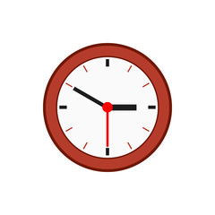 Wall clock icon in flat style on a white background