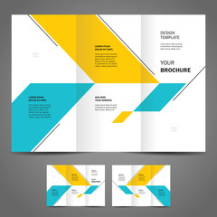 Business brochure design template vector trifold geometric
