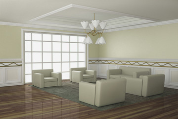 interiors room 3D rendering