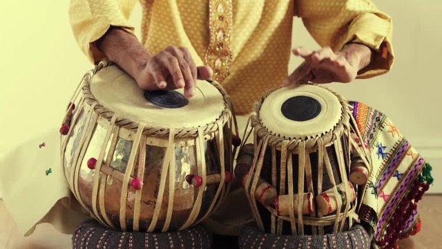 amazing indian percussion musician performing