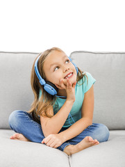 Cute girl listen music