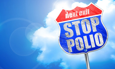 stop polio, 3D rendering, blue street sign