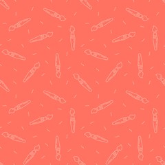 Outline paint brush seamless pattern