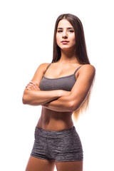 attractive fitness woman, trained female body