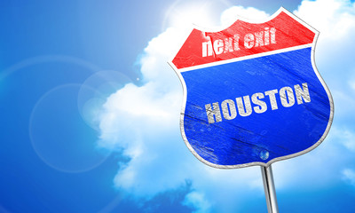 houston, 3D rendering, blue street sign
