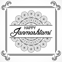 Happy Janmashtami calligraphy background.