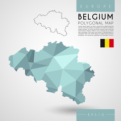 World Low Poly Map : Europe : Vector Illustration