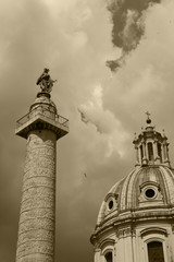 Obraz premium Rome,Italy,Colonna Traiana,church.