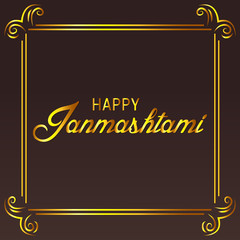 Happy Janmashtami calligraphy background.