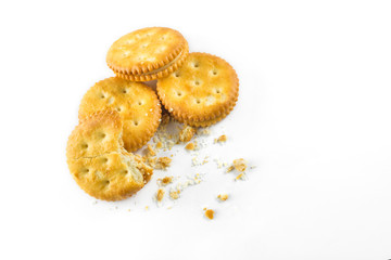Cracker on white background.
