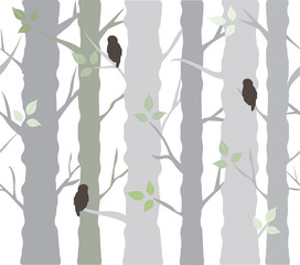 tree background with owls
