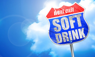 soft drink, 3D rendering, blue street sign