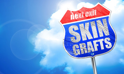 skin grafts, 3D rendering, blue street sign