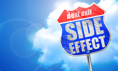 side effect, 3D rendering, blue street sign