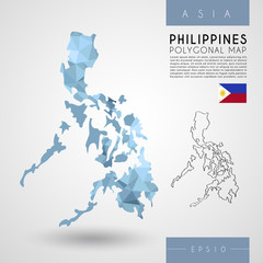 Fototapeta premium World Low Poly Map : Asia : Vector Illustration