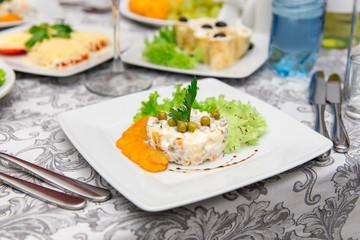 Plate with original appetizer