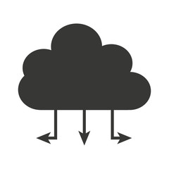 cloud computing silhouette icon