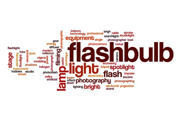 Flashbulb word cloud concept