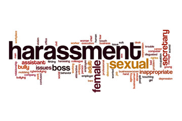 Harassment word cloud concept