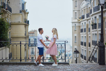 Couple on Montmartre in Paris, France