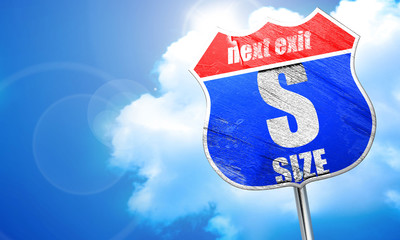 s size, 3D rendering, blue street sign