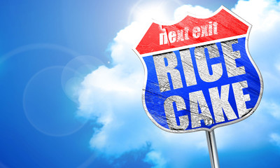 rice cake, 3D rendering, blue street sign