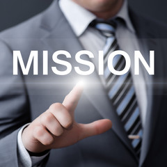 businessman pressing button on virtual screens