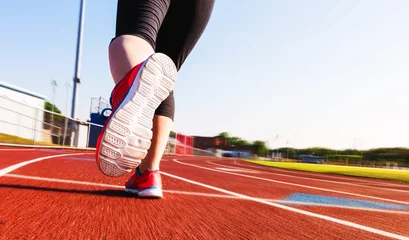Aluminium Prints Jogging Woman jogging on a running track