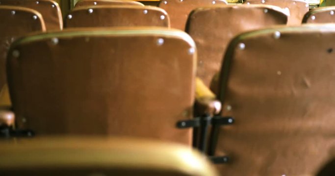 Old vintage cinema room in factory