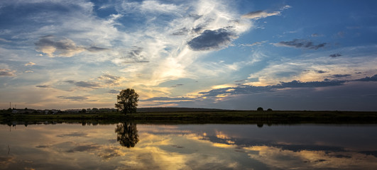 вечерний пейзаж на реке, Россия, Урал,  © 7ynp100