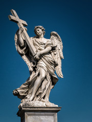 Angel statue on the Ponte Sant`Angelo in Rome, Italy