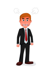 Angry Businessman cartoon standing 