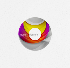Circle or ring element logo with bold relief texture effect