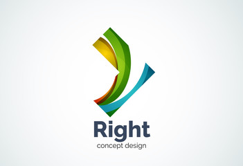 Abstract business company arrow logo template, direct concept