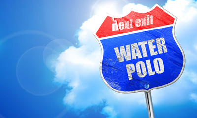 water polo sign background, 3D rendering, blue street sign
