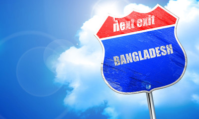 Greetings from bangladesh, 3D rendering, blue street sign