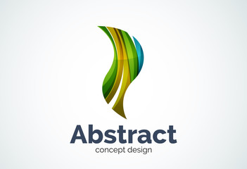 Abstract wave logo template, smooth motion concept