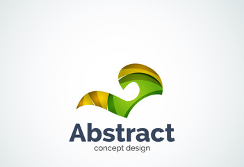 Abstract swirl logo template, smooth elegant shape concept