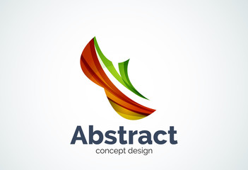 Abstract wave logo template, smooth motion concept