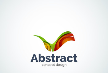 Abstract wave logo template, smooth motion concept