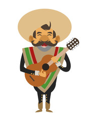 flat design mariachi musician icon vector illustration