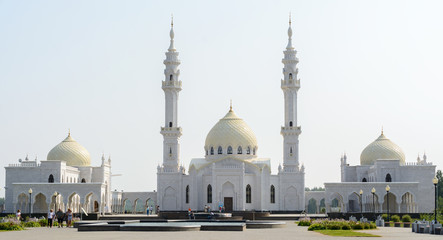 Bolgar city, Tatarstan, Russia - July 26, 2016: White mosque