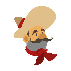flat design mariachi musician icon vector illustration