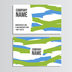 Business card. Summer olympic games. Colors of Brazil. Corporate