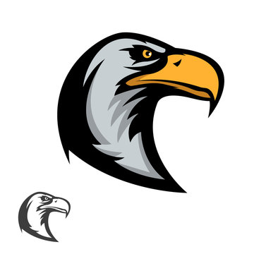 Eagle mascot. Sports team emblem template.