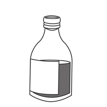 flat design glass bottle icon vector illustration