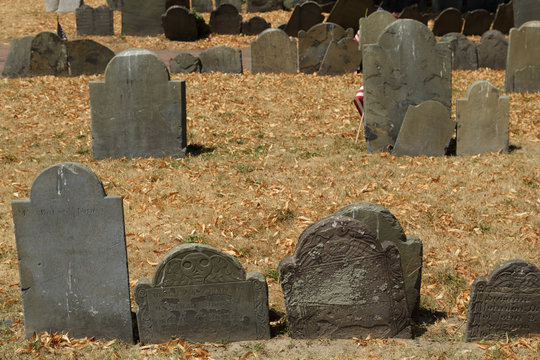 Grave Stones In Copps Hill Burying Ground