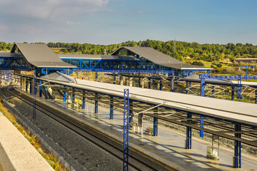 Fototapeta premium Platforms of modern railway station in Tarragona (Spain).